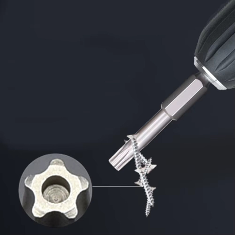 VIBRATITE Magnetisches Schraubendreher Bit Set mit Loch, 8-teilig, 1/4 Hex Schaft, Torx T8-T40 - Bild 2