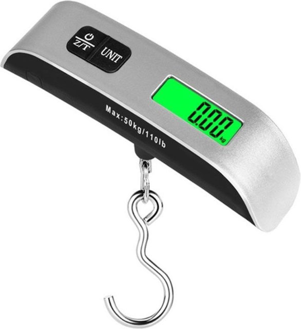 YH Tool Set aus 2 tragbaren Gepäckwaagen in Silber mit digitalem LCD-Display, elektronische Hänge-Kofferwaage für Taschen bis 50 kg - Bild 1