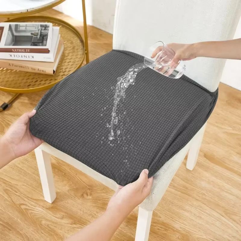 JHWarmo Wasserdichter Jacquard Stuhlbezug aus elastischem Spandex in Grün für Esszimmerstühle - Bild 3