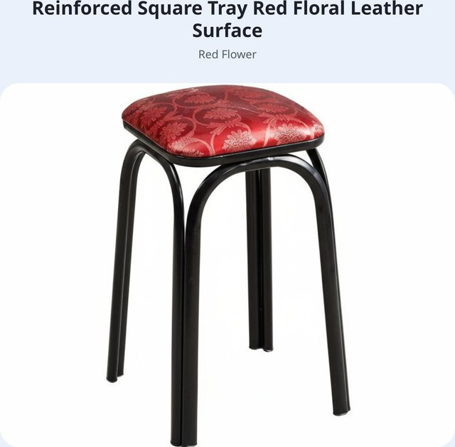 Stapelbarer Dreibein-Hocker von Binchi Outdoor Product mit roter Kunstleder-Polsterung und Metallgestell - Bild 1