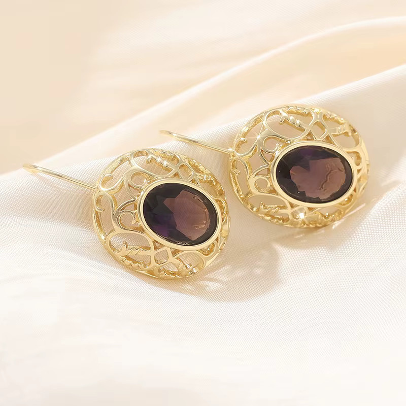YoYo Ohrringe, synthetischer Amethyst, Damen - Bild 3