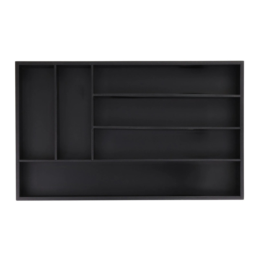 Relaxdays Besteckkasten aus Bambus in Schwarz mit 6 Fächern, B/T/H: 46 x 28 x 5 cm - Bild 2