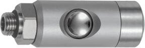 Riegler Druckknopf-Sicherheitskupplung NW 5,5, drehbar, Aluminium, Farbe: Silber, G 3/8 AG - Bild 1