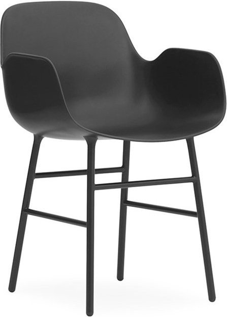Normann Copenhagen Form Armlehnstuhl mit lackiertem Metallgestell in Schwarz - Bild 1