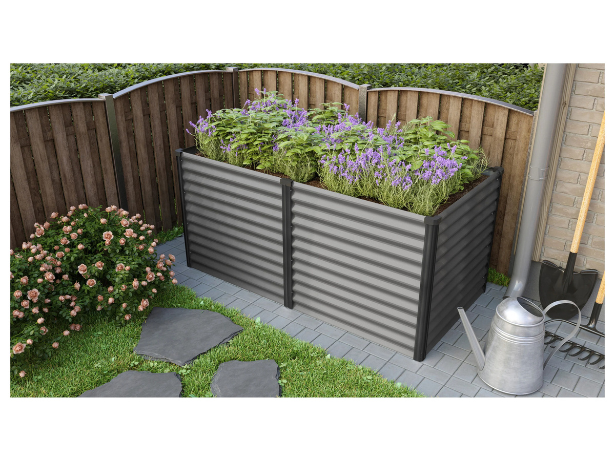 VITAVIA Hochbeet Meta 858 aus Zincalume in Granit/Schwarz, B/H/T: 96,0 x 85,8 x 187,7 cm - Bild 2