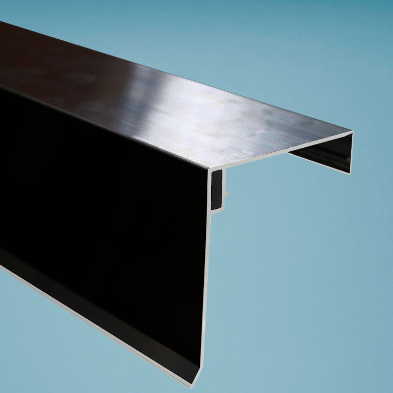 Scobalit Aluminium Zierklemmdeckel mit Wetterschenkel für 60 mm Randprofile in Anthrazit - Bild 1