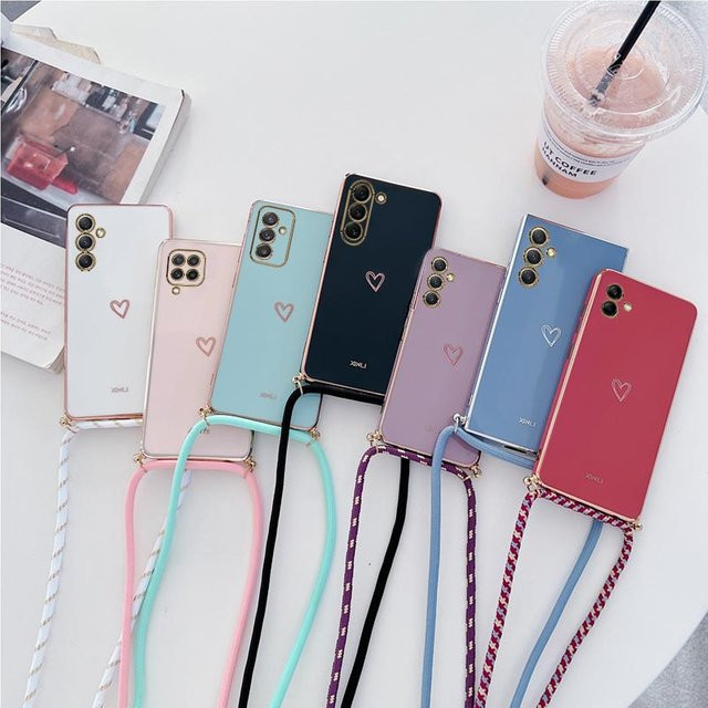 Crossbody Lanyard Strap mit Plating für Samsung Galaxy A55 A35 A25 A54 A34 A15 A14 A13 A05 A04 A03 A03S A02 A01 4G 5G in Green Multicolour - Bild 1