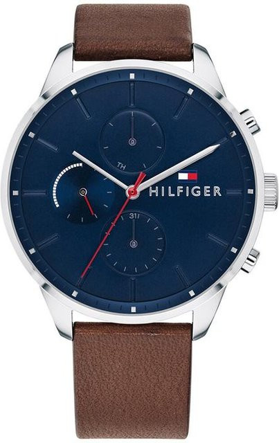 Tommy Hilfiger Herrenuhr, Analoguhr, Edelstahl, Blau, Leder - Bild 1