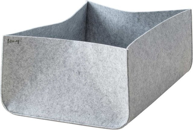 Lifeney Aufbewahrungsbox aus Filz, grau, B/T/H: 54 x 37 x 21 cm - Bild 1