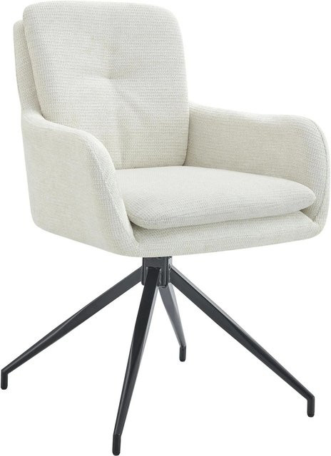 DELUKE Esszimmerstuhl NAVER in Creme mit Stoffbezug, B/T/H: 58 x 63 x 85 cm - Bild 1