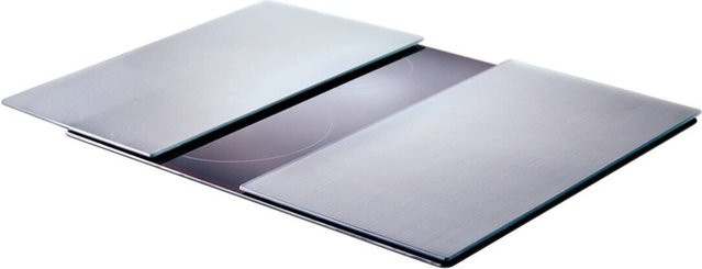 Zeller Herd- und Schneideabdeckplatten-Set aus Glas in Silber, 2er-Set, B/H/L: 52 x 0,8 x 30 cm - Bild 1