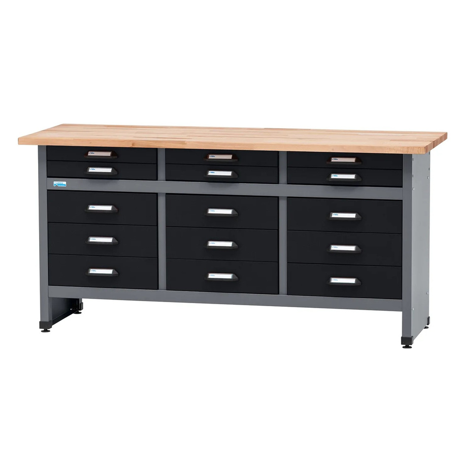 Küpper Werkbank mit 15 Schubladen in Schwarz-Hellgrau, B/T/H: 170 x 84 x 60 cm - Bild 2