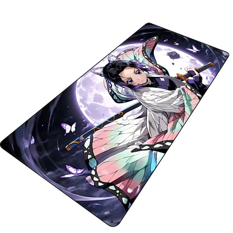 Mauspad XXL Demon Slayer Kochou Shinobu Anime Schreibtischunterlage Lila Blume für PC und Laptop - Bild 2