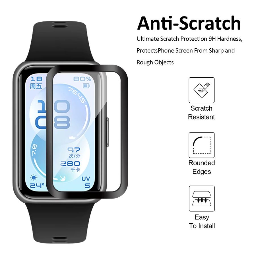 2er-Set FIFATA Displayschutzfolie für Huawei Band 11 Pro, 3D gebogene Vollabdeckung, transparent, Anti-Kratz-Schutzfolie - Bild 3