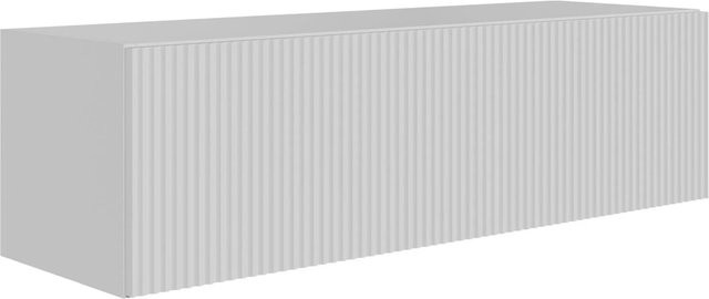 Selsey TV-Hängeboard Veldio mit Lamellenfront in Weiß, B: 100,8 cm, H: 27 cm, T: 31,6 cm - Bild 1