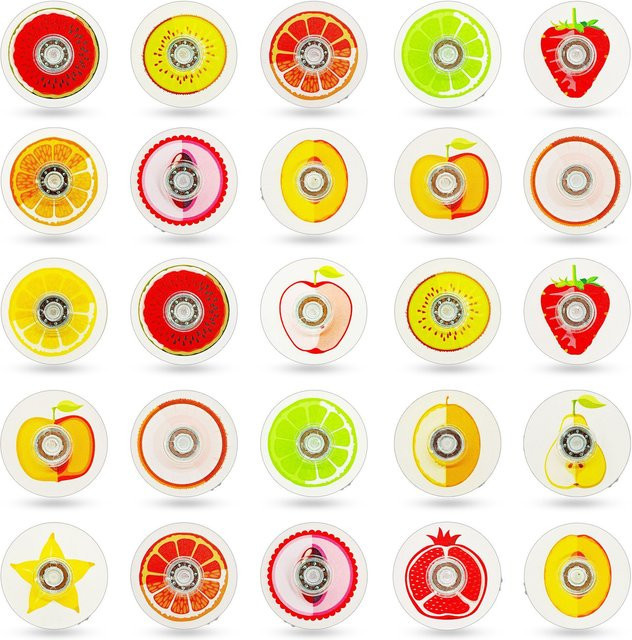 JK-ZMM Obst Spinning Acryl Spin Tops Gyroskop Spinner Spielzeug, 12-teiliges Set - Bild 1