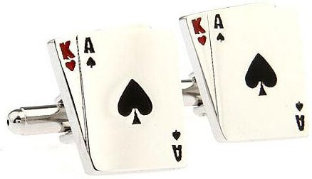 Binchi Manschettenknöpfe Herren, Roulette Würfel Poker Design - Bild 1