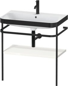 Duravit Möbelwaschtisch-Kombi Happy D.2 Plus in Weiß Hochglanz mit Metallkonsole, Breite: 77,5 cm, Tiefe: 49 cm - Bild 1