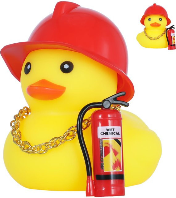 BXA Feuerwehrmann-Gummiente, Auto-Ornamente, quietschend - Bild 1