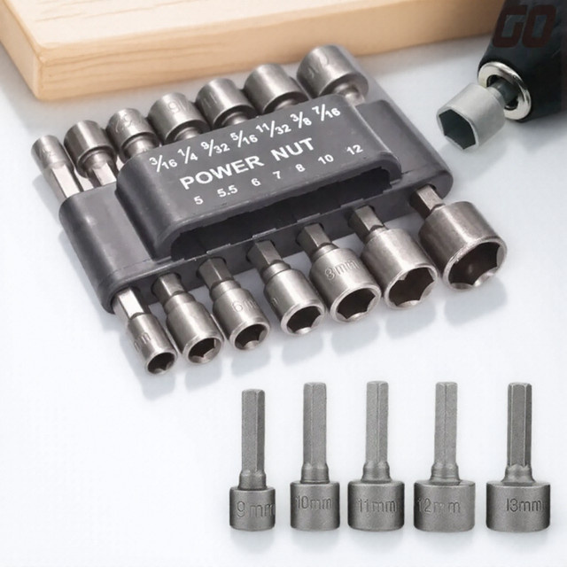 STONEGO 9/14-teiliges Innensechskant-Steckschlüssel-Set mit Schraubendreher-Bits von 5 mm bis 12 mm für Mechaniker und Heimwerker - Bild 1