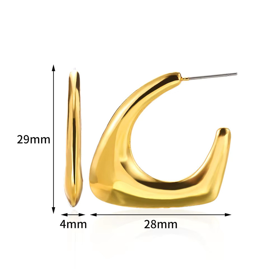 HPTOTMG Ohrringe, Gold Farbe, Edelstahl, Damen, C-förmig, Leopard-Kopf - Bild 3
