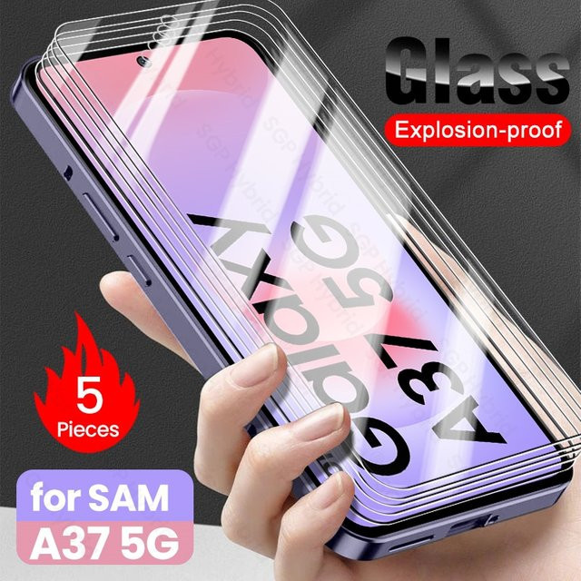 5 Stück Samsung Galaxy A37 5G Schutzglas mit 9H Härtegrad, 6,7 Zoll Display-Schutzfolie, transparent - Bild 1