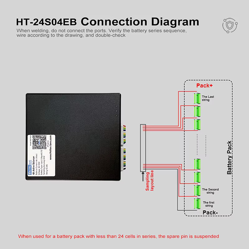 Heltecbms Aktiver Balancer mit Bluetooth für LiFePO4 und Li-Ion Batterien in Schwarz - Bild 3