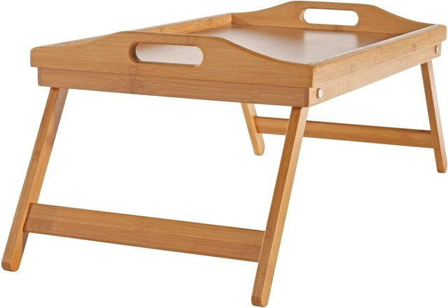Zandiara Serviertablett aus Bambus und Melamin in Braun und Beige, B/T/H: 50 x 30 x 24 cm - Bild 1