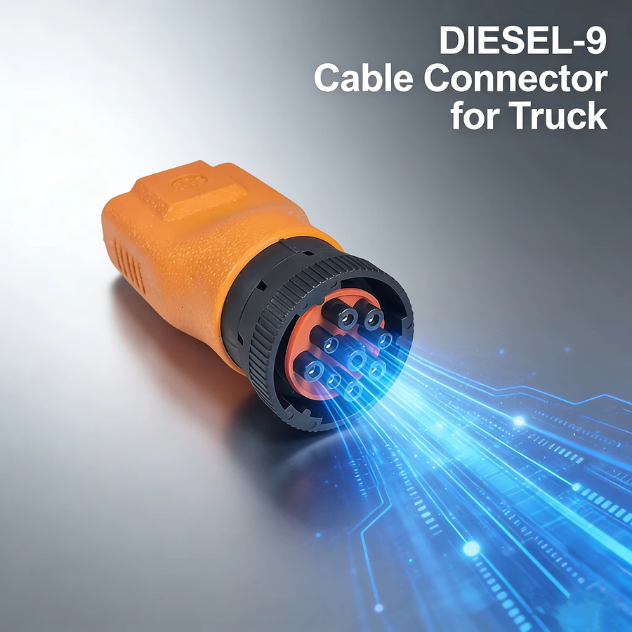 DHCCREATE OBD2-Kabeladapter für schwere LKW mit 9-poligem Diesel-Steckverbinder in Orange - Bild 4