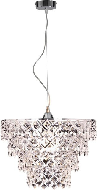 Näve Pendelleuchte Fancy in Chrom und Transparent, E27, Durchmesser: 38 cm, Höhe: 120 cm - Bild 1