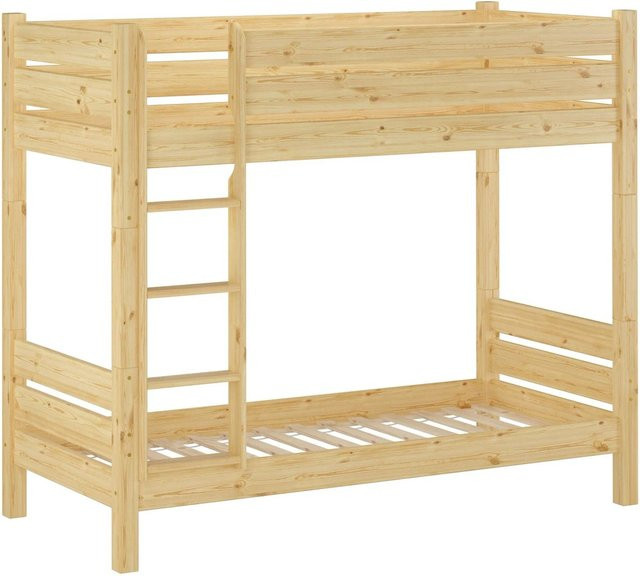 Erst-Holz Etagenbett aus Massivholz Kiefer in Beige mit 16 Rollrosten, Modell 16, B/T/H: 120 x 80 x 200 cm - Bild 1