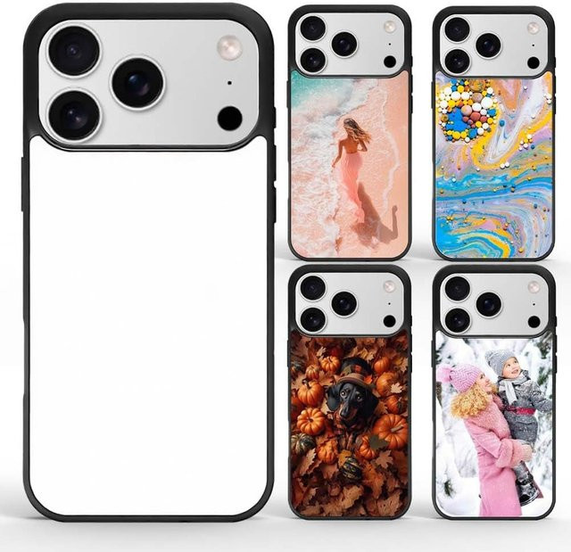 10 Stück ESINJET Sublimations-Handyhüllen Blanko-Covers für iPhone 17 Pro Max in Schwarz und Weiß, anpassbare DIY bedruckbare Anti-Rutsch-Hüllen - Bild 1