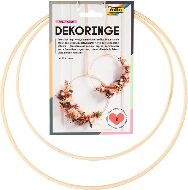 Holzring-Set folia in Naturfarben Beige mit Durchmesser: 25 cm und 30 cm - Bild 1
