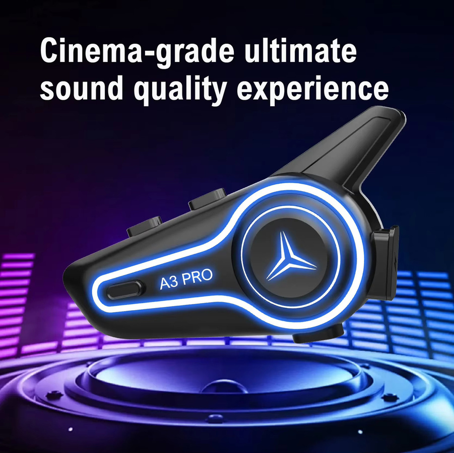 XINOWY A3 Pro Motorrad Helm Bluetooth Headset mit Intercom und Noise Reduction in Schwarz - Bild 3