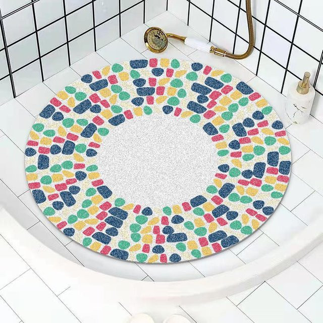 Runde rutschfeste Badezimmer Matte mit Hohlmaschenboden für den Duschraum, Durchmesser: 120 cm - Bild 1