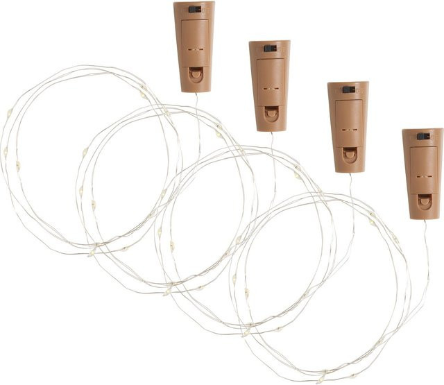 VBS Micro-LED-Flaschenlichterkette für Weihnachten und Winter, Warmweiß, Braun und Transparent - Bild 1