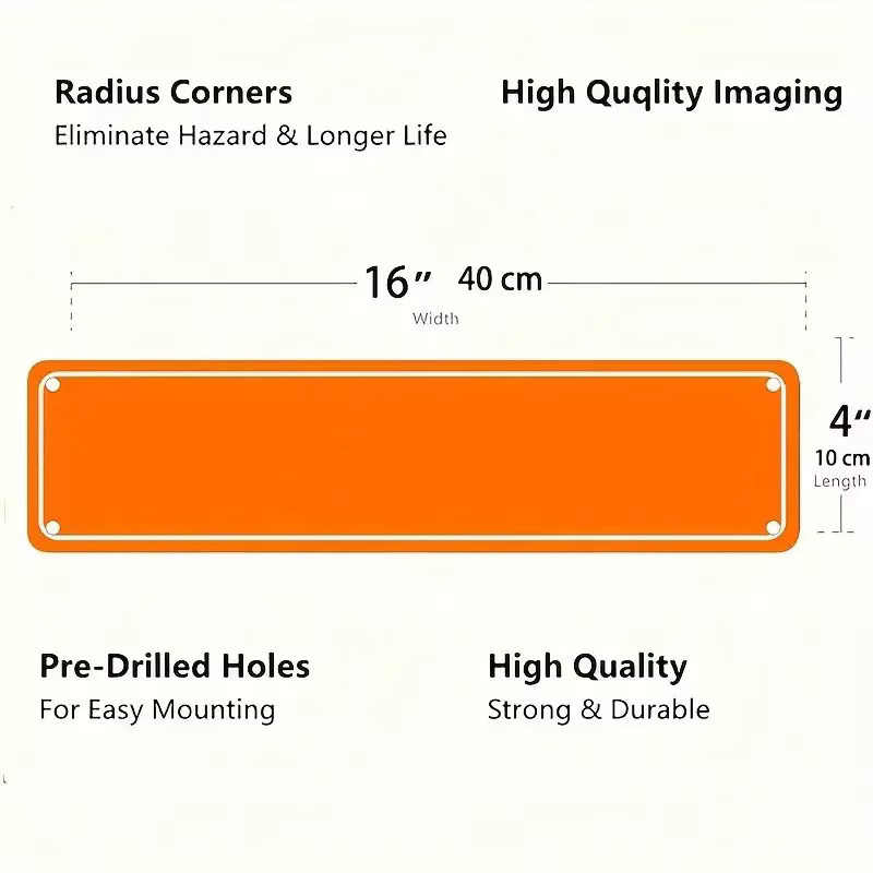 Personalisierbares Metall-Straßenschild von CQDM DECOR im Vintage-Design, mehrfarbig, B: 40,6 cm, H: 10,2 cm - Bild 5