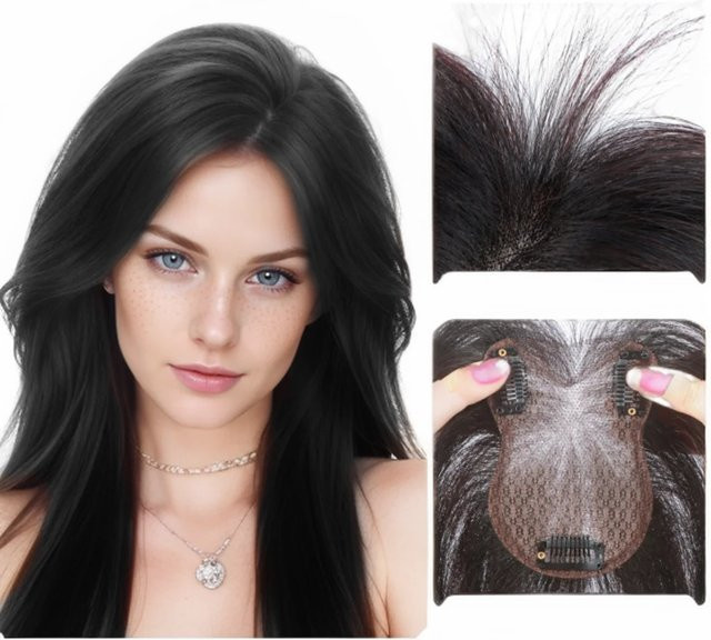 Anemone Echthaar-Topper mit Pony und Babyhaar, Grau, Damen - Bild 1