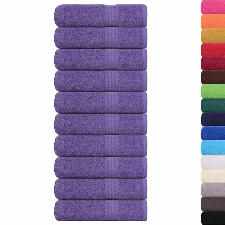 vidaXL Duschtücher 10er Set aus 100% Baumwolle in Lila, B/H: 70 x 140 cm, 360 g/m² - Bild 2