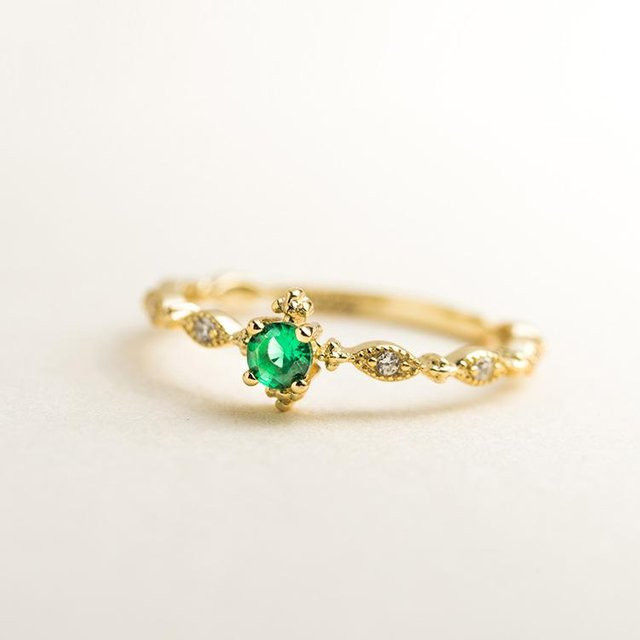Zirkonring 925 Silber, vergoldet, Zirkonia, Damen, Ringgröße 5 - Bild 1