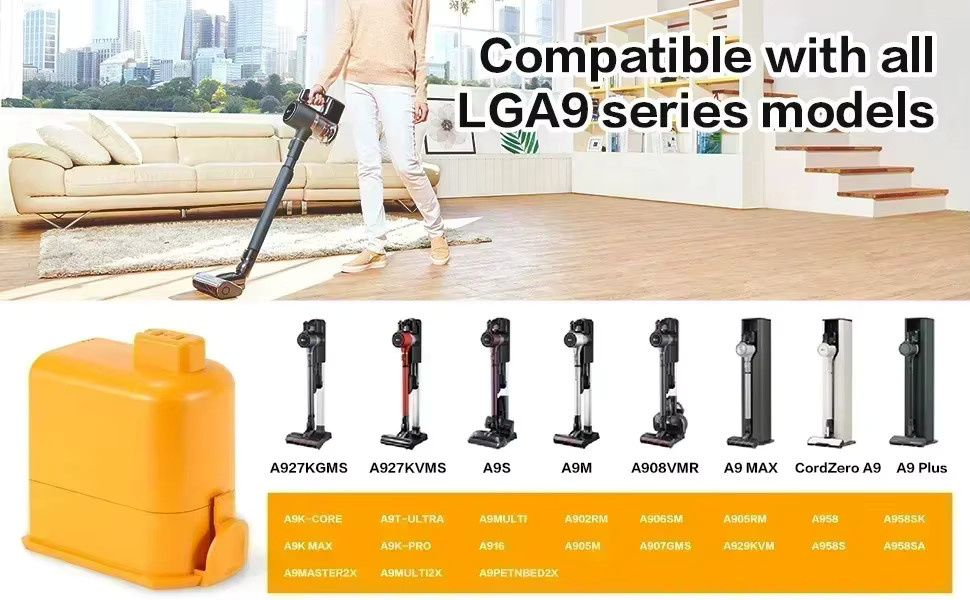 LG CordZero Akku Ersatz mit 6000 mAh für A9, P9 und A9S Staubsauger, kompatibel mit EAC63382201/04 - Bild 3