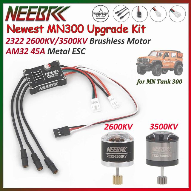 NEEBRC Outrunner Bürstenloser Motor, AM32 45A Wasserdichte Metall ESC, Upgrade Power Kit - Bild 1