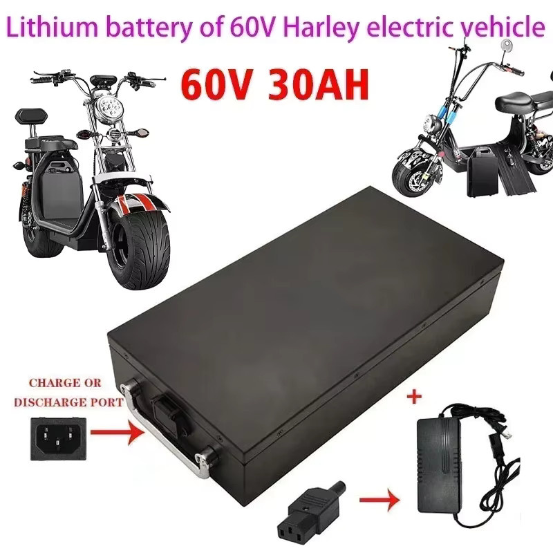 Hochleistungs-Lithiumbatterie für Harley Citycoco Elektroroller, 60V, Schwarz, mit intelligentem BMS und 67,2V Ladegerät - Bild 8