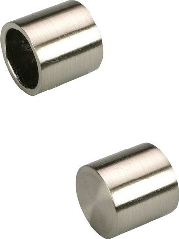 LIEDECO Endstück Kappe für Stangen, 2 Stück, Silber, 16 mm - Bild 1
