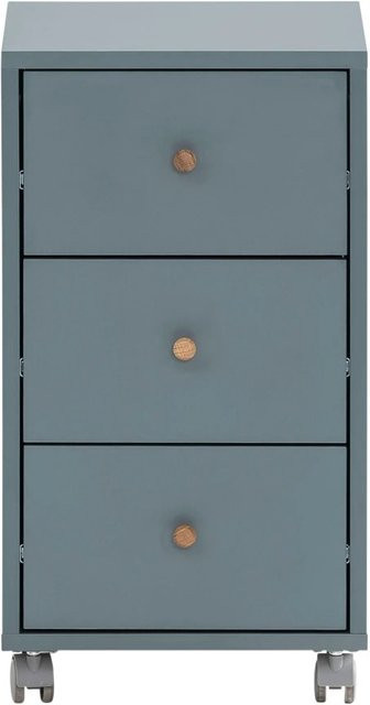 PROREGAL Rollcontainer Jaguar mit 3 Schubladen in Blau, H x B x T: 59,7 x 32,6 x 39 cm - Bild 1