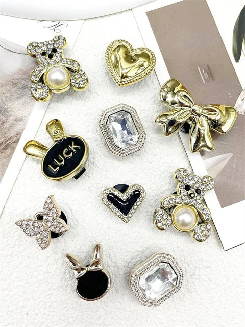 LIN KING Schuh Charms, Schmetterling Design, Goldene Bogen, Damen - Bild 1