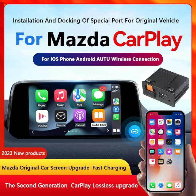 Guideforyou RWD P2 Drahtlose Apple CarPlay und Android Auto Verbindung via Bluetooth und WiFi für Mazda und Toyota, Schwarz, TK78669U0C - Bild 1