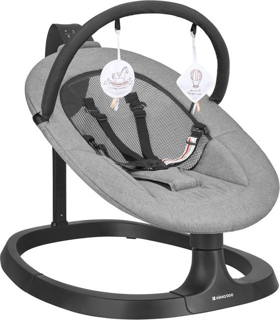 Kikka boo Babywippe Zazu elektrisch mit Musik, Schaukelfunktion und Timer in Grau - Bild 1