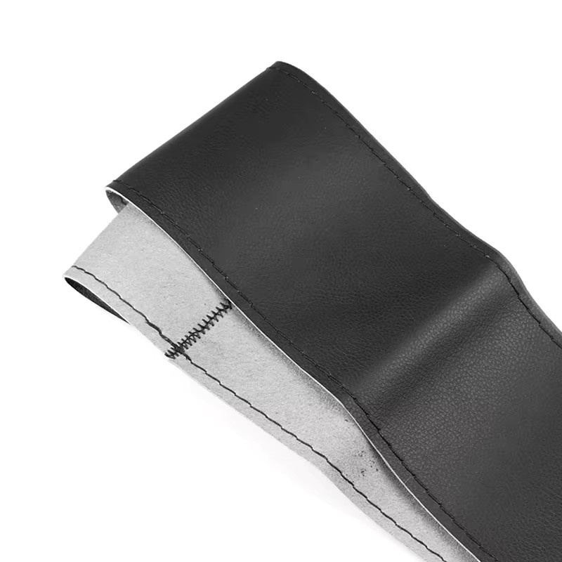 FOXSN DIY Lenkradbezug aus Mikrofaser und Leder in Schwarz mit Nadel und Faden zum Selbermachen, Set für die Auto-Innenausstattung - Bild 2