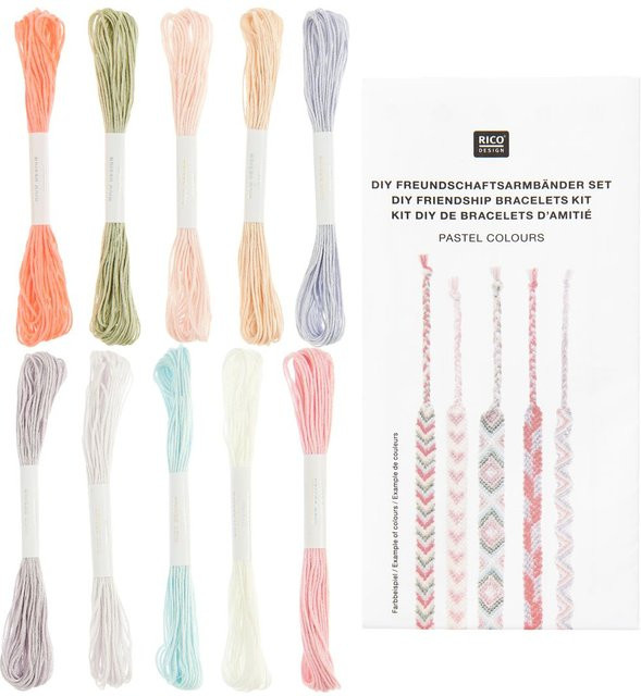 Rico Design DIY Freundschaftsarmbänder Set, Pastel Colours, Bunt / Mehrfarbig - Bild 1